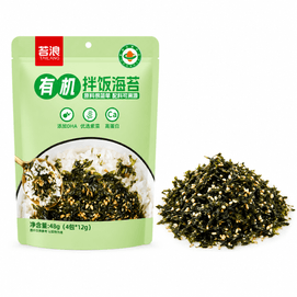 苔浪 有机拌饭海苔 即食芝麻紫菜拌饭饭团寿司材料 48g(12g*4袋) 【拌饭更香 鲜香味美】 【拌饭 饭团 配粥皆可】