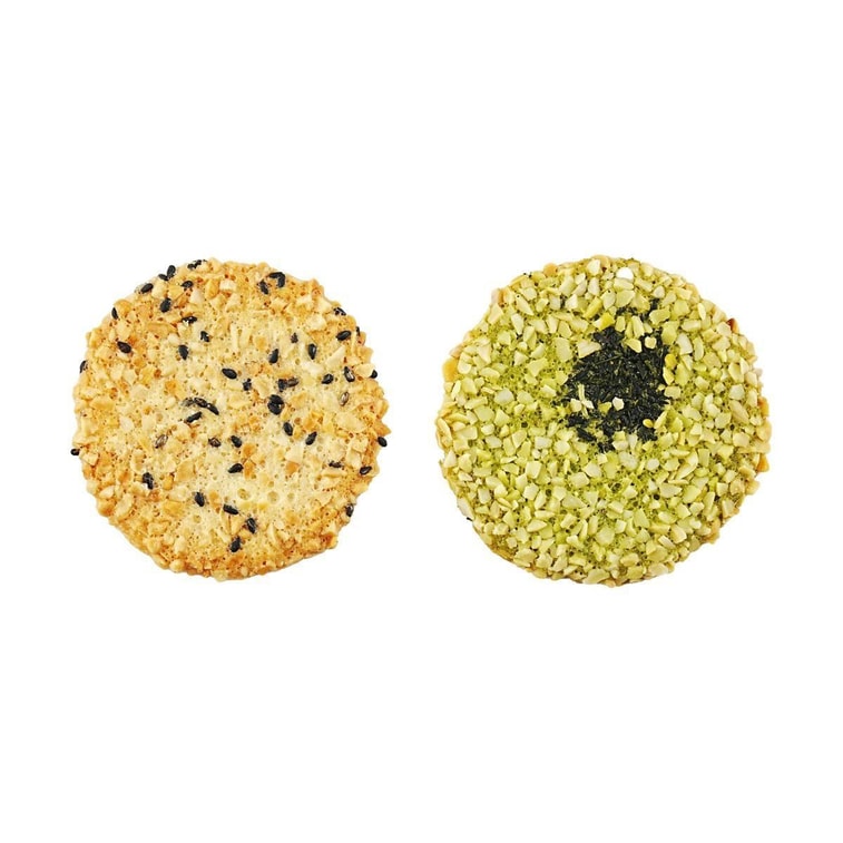 日本TIVOLIN TIVON阡朋 薄脆坚果饼干 芝麻花生+抹茶巴旦木味 24枚入 122.4g 3