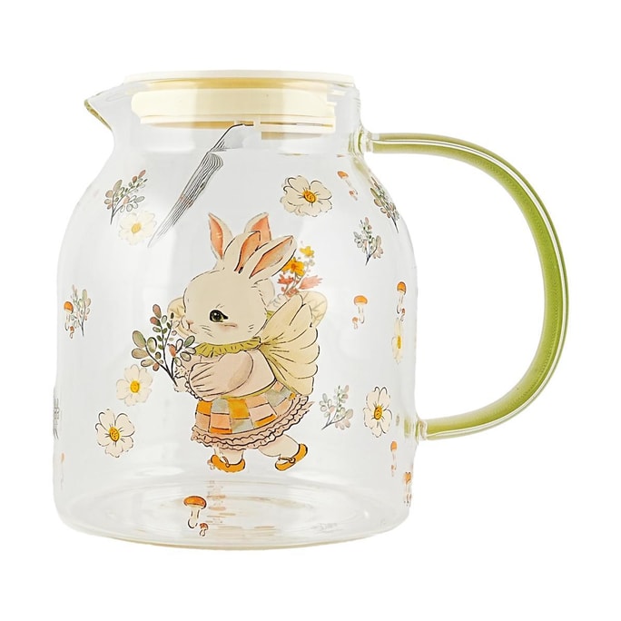 フェアリーバニー 耐熱ガラスティーポット 電磁調理器対応 お茶淹れティーポット 1100ml