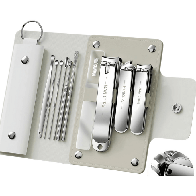 Stainless Steel Nail Clippers Complete Set 10 Pieces For Family Use Silver