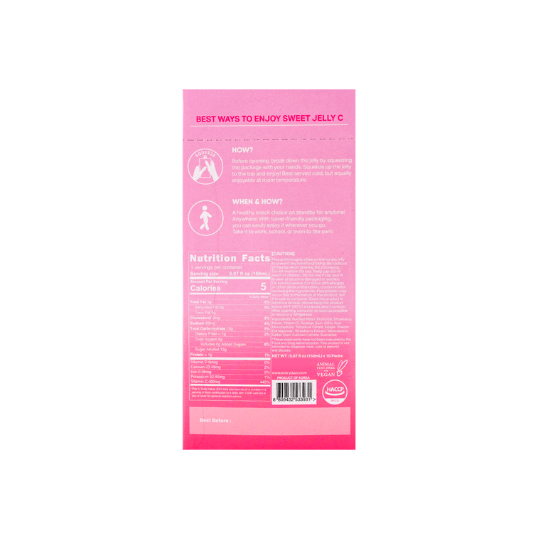 Vitamin C Konjac Jelly, 5.07 fluid ounces x, 10 Pack, vegan, zero sugar, low calorie, slimming and beauty, strawberry fl 3