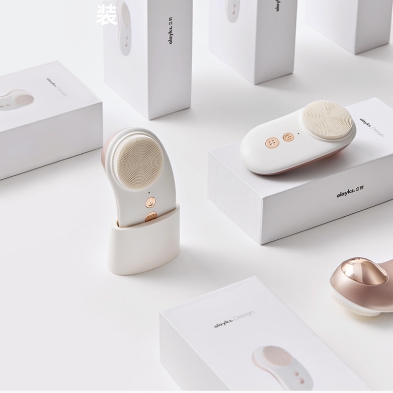 【中国直邮】 OLAYKS 洁面仪电动洗脸仪器按摩毛孔清洁充电式家用神器软毛刷 陶白色一个装