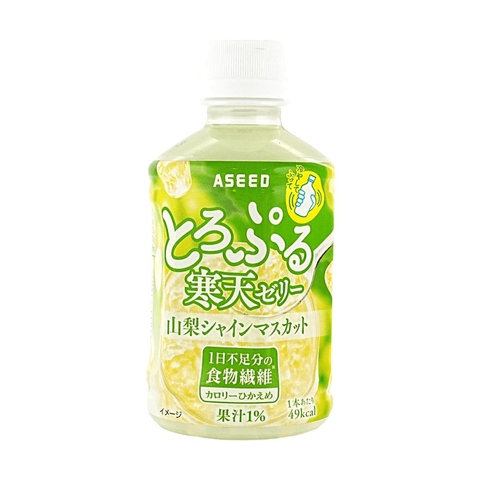 Toropuru Kanten Jelly Drink ,Yamanashi Shine Muscat Grape Flavor, 9.47 fl oz 【Low Calorie Dietary Fiber】