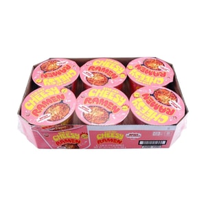 Cheesy Ramen ,Spicy Chili & Cheddar Flavor ,Bowl, 3.88 oz  *6【6 Packs】【Cheese & Spicy Stir-Fry Korean Instant Noodles】