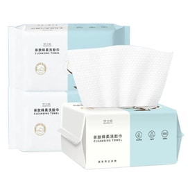 슈이위에 친화이 무형광 일회용 페이스 타월, 특대형 및 도톰한 뜯어 쓰는 페이셜 티슈, 순면, 흡수력 우수, 보풀 없음, 20*20cm*2팩, 건식 및 습식 사용 가능, 도톰한 두께, 총 200매, 100% 순면 부직포 소재로 안심하고 사용하세요