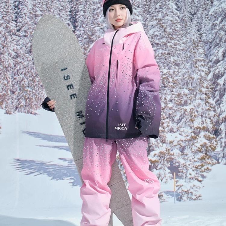 定価46000円 EMMEGI エンメジ スキーウェア ピンク グラフィック ISEEMIGGA[Sea Blue & Shadow & Rose Mystery] Women's