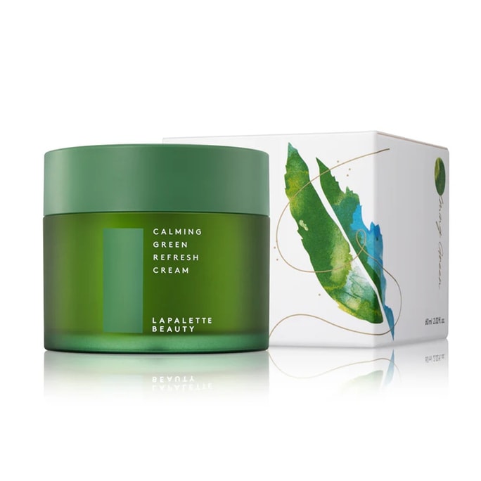 韓国のLapalette Beauty Green Refreshing Cream 60ml: 軽い保湿力で、爽やかで心地よい使用感。