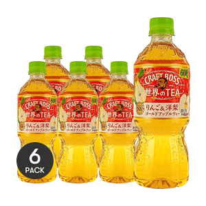 クラフトボスワールドティー アップル＆ペア ゴールドアップルティー 20.29 fl oz *6【6パック】【3%果汁 NY風】