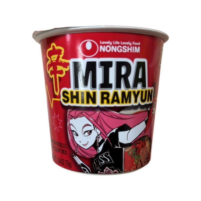 【韓國直郵】 韓國 NONGSHIM 農心 農心 農心 農心KPOP惡魔獵人Mira辣味女王杯麵 95g×6杯裝