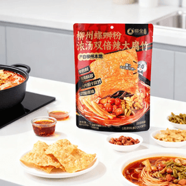柳全 柳州螺蛳粉 浓汤双倍辣大腐竹 355g【汤浓料多9包料】【爆汁大片腐竹】【广西特产】