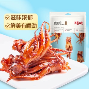 百草味 鱿鱼须 鱿鱼干鱿鱼丝【烧烤味】 碳烤铁板鱿鱼 即食海鲜 网红休闲特产零食 80g 茶点茶歇 零食