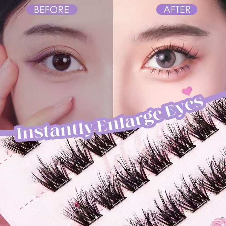 No-Glue False Eyelashes - Mermaid Fairy Style (24 Clusters/Box), Available in Stores 3