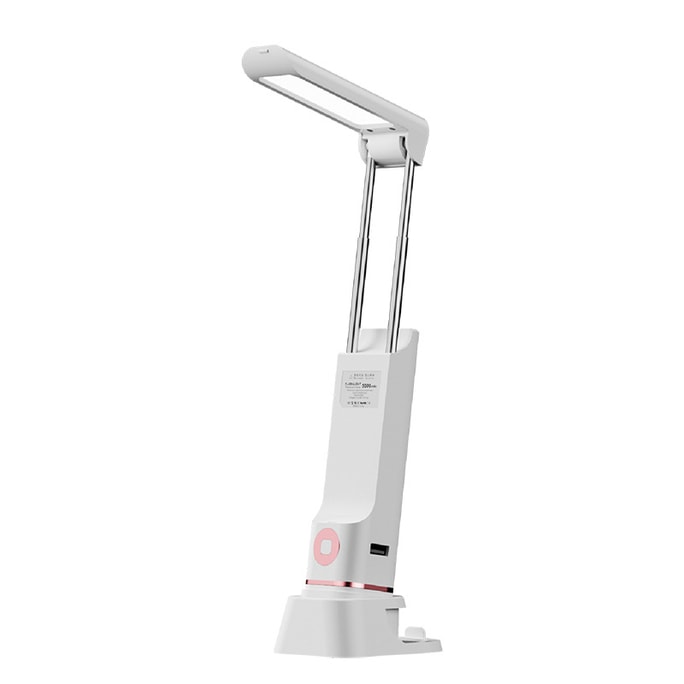 【中国直邮】 晶雅家 折叠护眼 LED 台灯 5000mAh USB 充电 三档调光 多功能手电筒 学生宿舍阅读灯 白色单台装