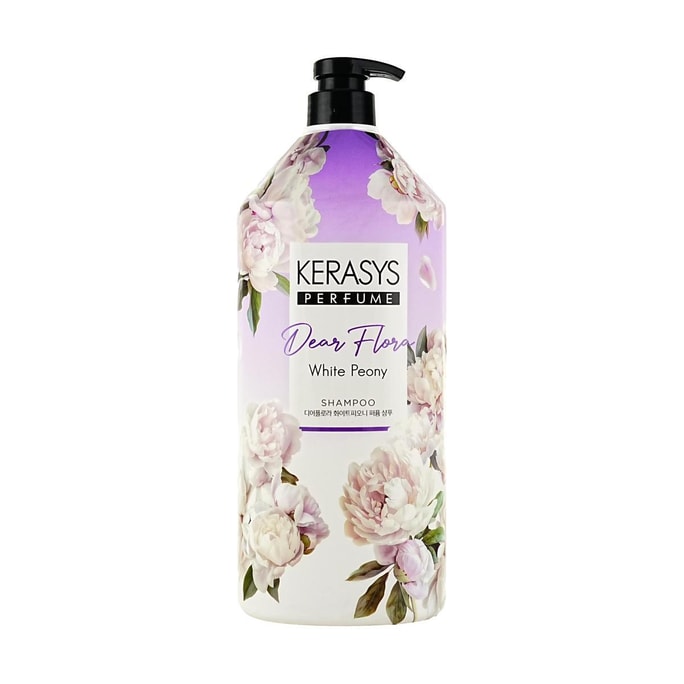 韩国KERASYS Dearflora 白牡丹洗发水 清爽柔顺洁净花香洗发水大容量 1.5L 超值大容量
