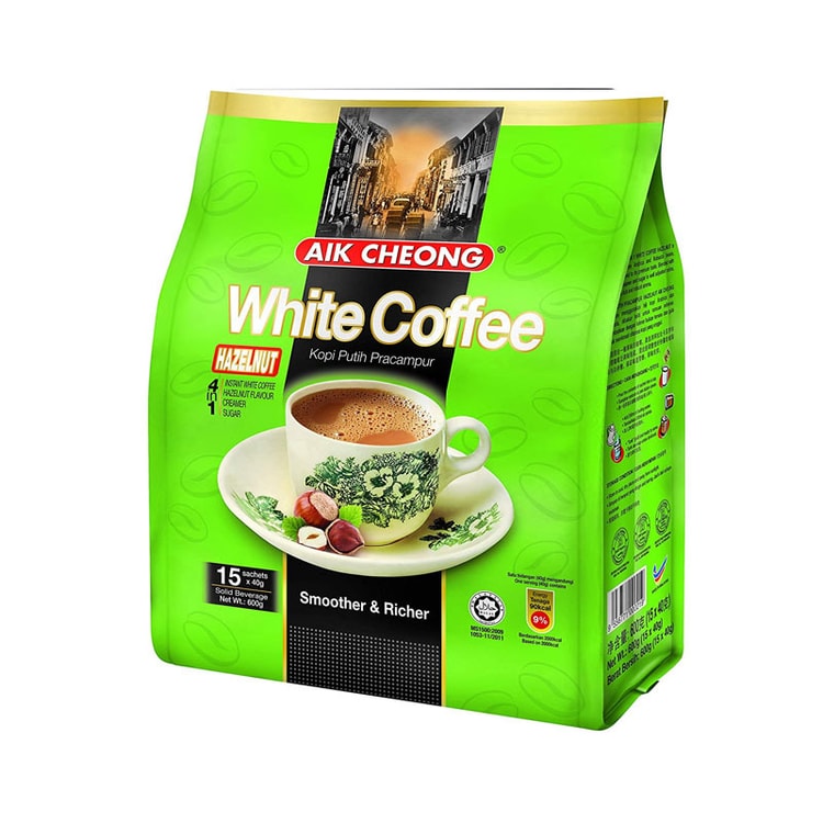 Aik Cheong 4in1 White Coffee Mix -Hazelnut 15sachets x 140g (600g
