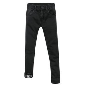 Kenzo Kids Skinny Fit Lined Black Jeans 14Y