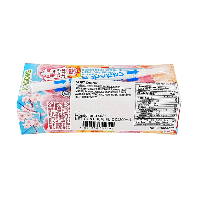 日本KAGOME可果美 白桃櫻桃口味混合果汁 200ml【春季限定】【富含維生素C、B2、E】 6