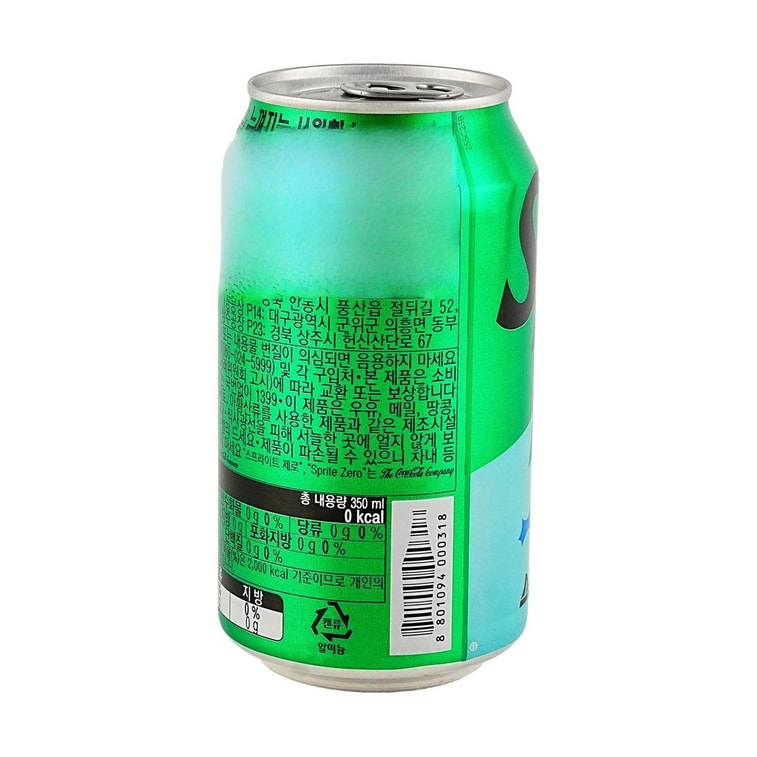 韩国可口可乐 雪碧 无糖汽水 350ml【清爽解渴】【冰饮更佳】 5