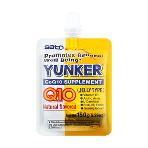 日本SATO佐藤 YUNKER 輔酶Q10果凍飲料 緩解心臟不適 荔枝味 150g 林志玲推薦【熬夜神器】