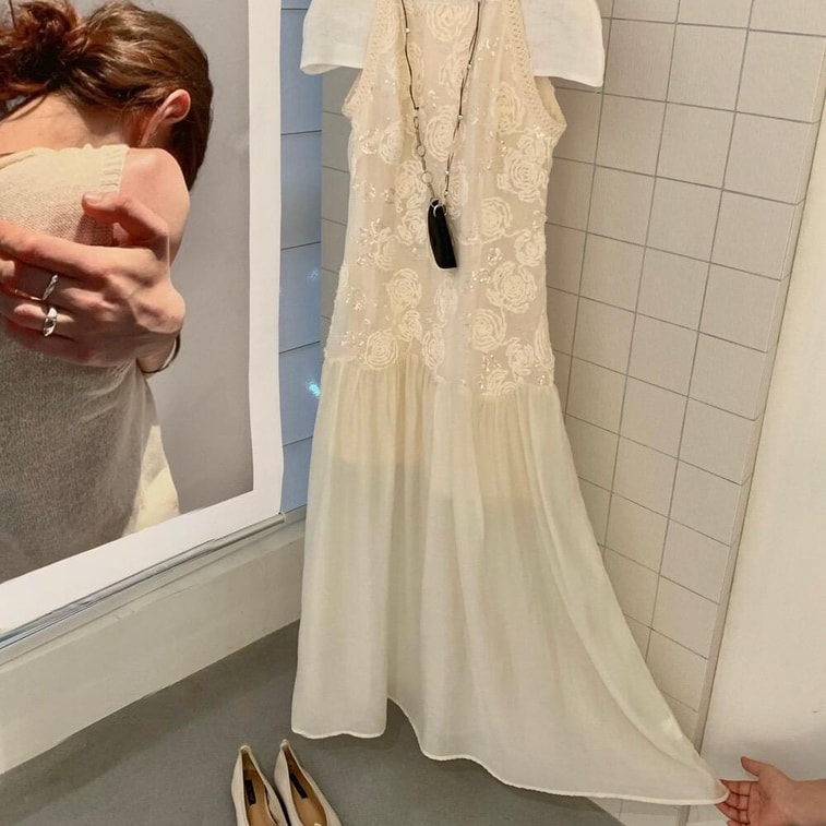 【加拿大直郵】 加拿大 SCENARIO 象牙輕語蕾絲連身裙 S-M碼 奶油色 乳白色 M 5