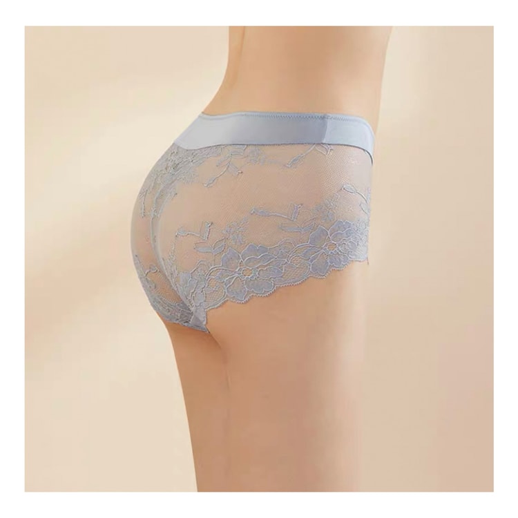 100% silk underwear women's thin middle waist small lace real silk skin  breathable briefs
