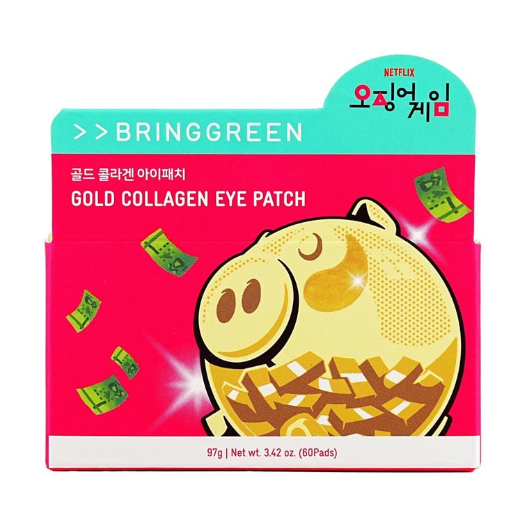 韩国BRING GREEN芭兰歌林 24K黄金纯素胶原蛋白水凝胶眼膜眼贴 60片 美白水润 改善暗沉 淡化皱纹 低刺激【NETFLIX鱿鱼游戏联名限定】 5