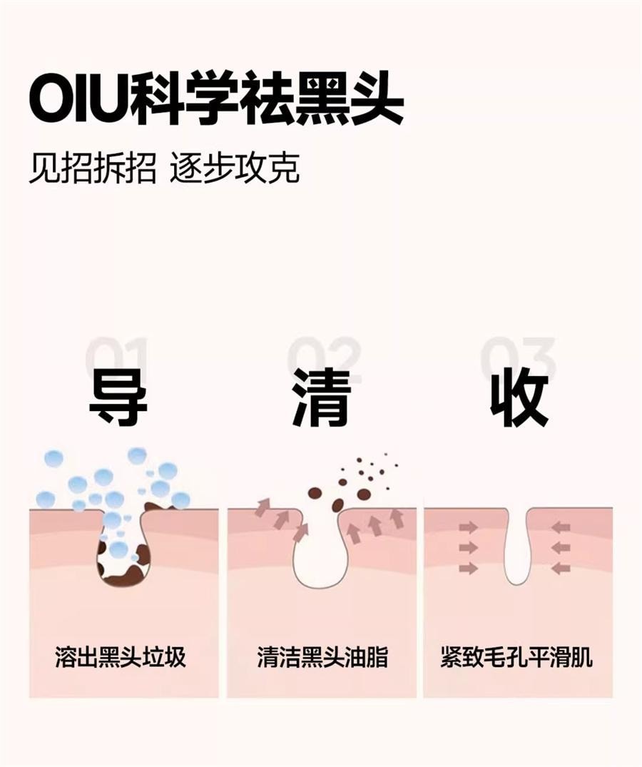 【中国直邮】 oiu 祛黑头鼻贴 粉刺毛孔贴闭口深层清洁温和男女草莓鼻 净润鼻贴套组(导出贴+收敛贴)1盒装