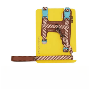 【中国直送】ZEZE 調節可能 レザー ペットリグ リーシュ [首周り:23-38cm、胸囲:32-56cm] *1個