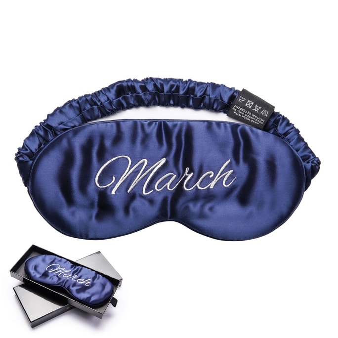 22 Momme 100% Mulberry Silk Sleep Eye Mask - Birthday Series (March)