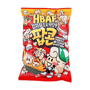 韩国HBAF 番茄酱味爆米花 80g【薯条番茄酱风味】【咸香酥脆】【追剧零食】
