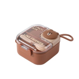 Children's Lunch Box Home Supplement Bowl Portable Tableware Baby Bowl Spoon Brown Bear
