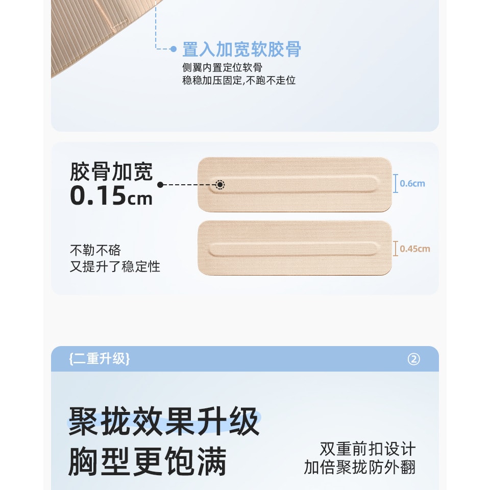 幸棉 肤色XL码前扣无肩带内衣女防滑聚拢小胸裹胸隐形美背文胸小胸显大抹胸