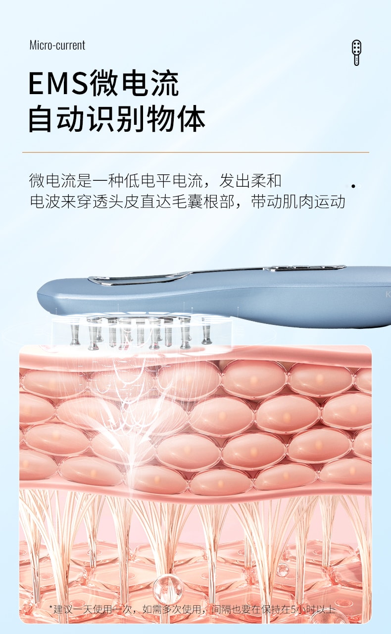 歐薇 頭皮上藥器 健髮梳 養髮梳 護髮梳 按摩頭皮 KD3808P 1台