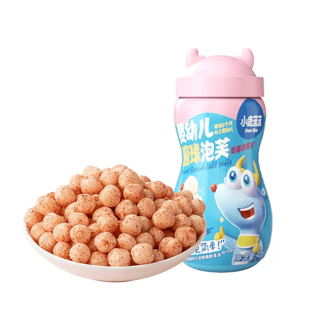 【中国直送】フォーンブルー ストロベリーアップル味 ボールパフ ベビーパフボール 6ヵ月以降 子供用シリアルスナック 42g 1パック