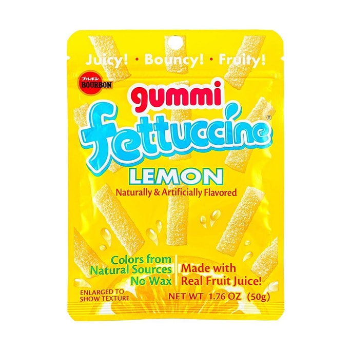 Italian Fettuccine Jelly Gummy Candy Lemon Flavor,1.76 oz