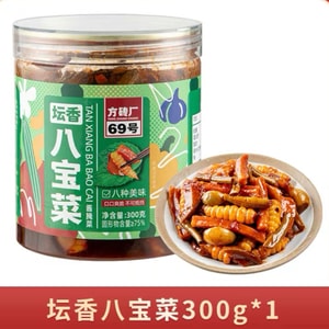 【中国直邮】 方砖厂 69号北京风味咸菜黄瓜萝卜豆角什锦菜脆爽下饭八宝酱菜300g*1瓶