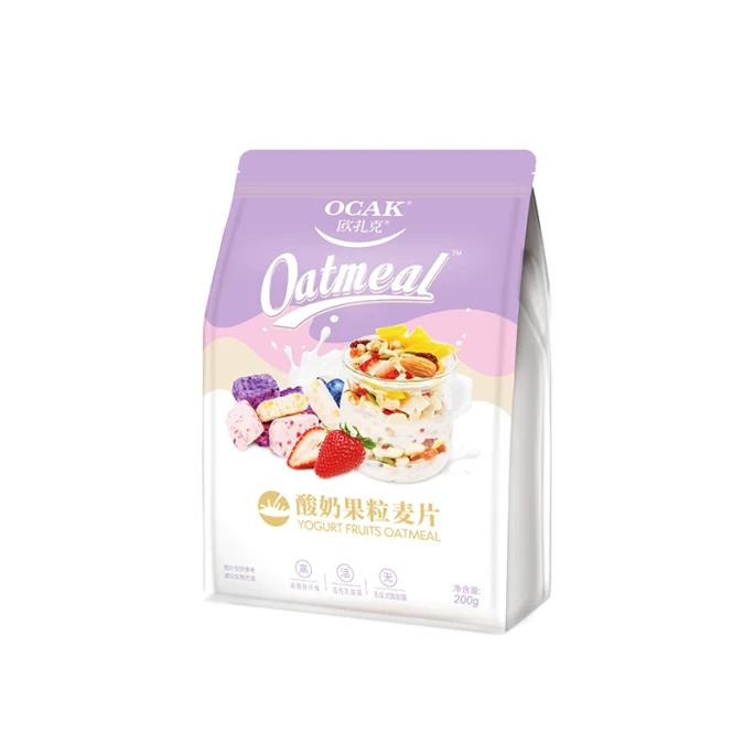 Ozak 요거트 과일 그래놀라 시리얼 200g/봉 저칼로리 대체 식사 귀리 플레이크 영양 아침 식사