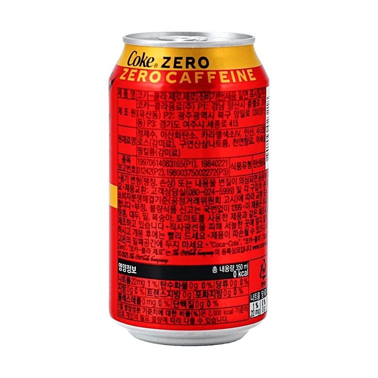 韓國版可口可樂 無糖可樂 350ml【0糖0卡0咖啡因】 3