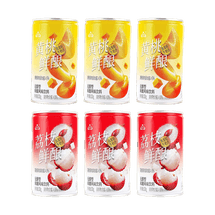 Lychee+Yellow Peach Flavored Fresh Brew,Non-Alcoholic Rice Wine Flavored Beverage, 11.3 oz*6【6 Combo Packs】