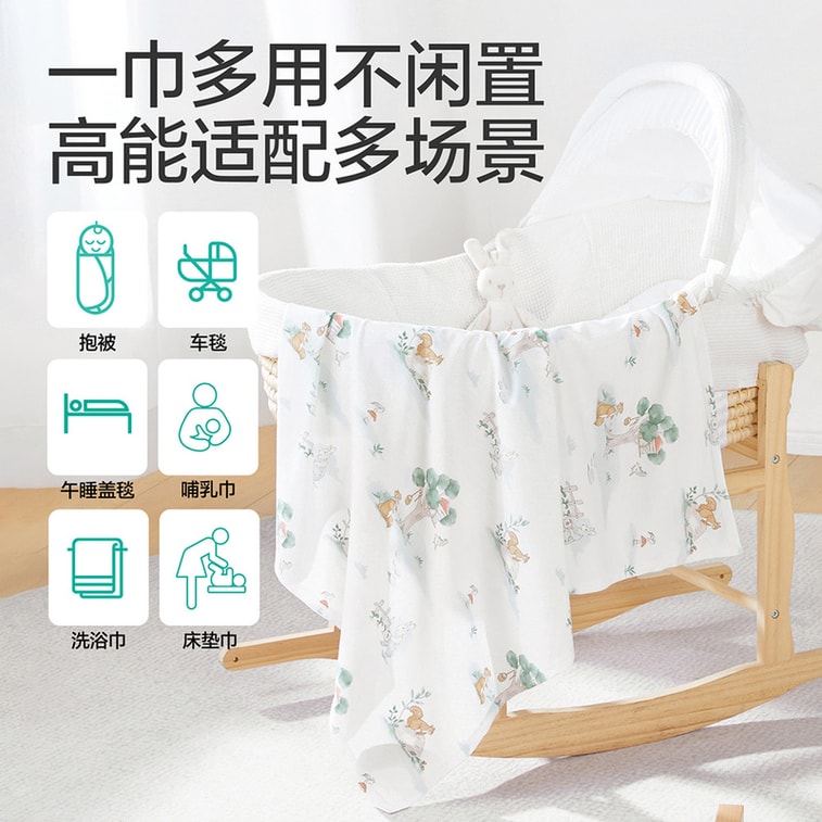 [홍콩 직배송] 퓨어코튼 아기 니트 속싸개, 2개입, 90x90cm, 순면 거즈, 바이오닉 속싸개, 사계절 사용 가능, 신생아용 속싸개 5