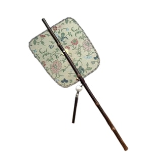 【中国直邮】FOXTAIL  紫竹可卷可折叠古风扇子 国风送礼 生日礼物 闺蜜送礼 仿宋锦缠枝石榴花芭蕉型 1件丨*预计到达时间3-4周