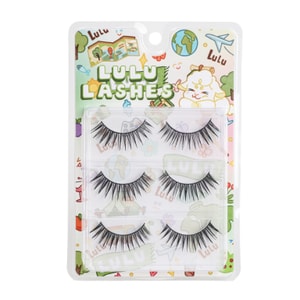 LULU LASHES LULULASHES旷野之花3对装 轻欧美睫毛膏刷出来的自然高级湿尖韩式女团一片式假睫毛