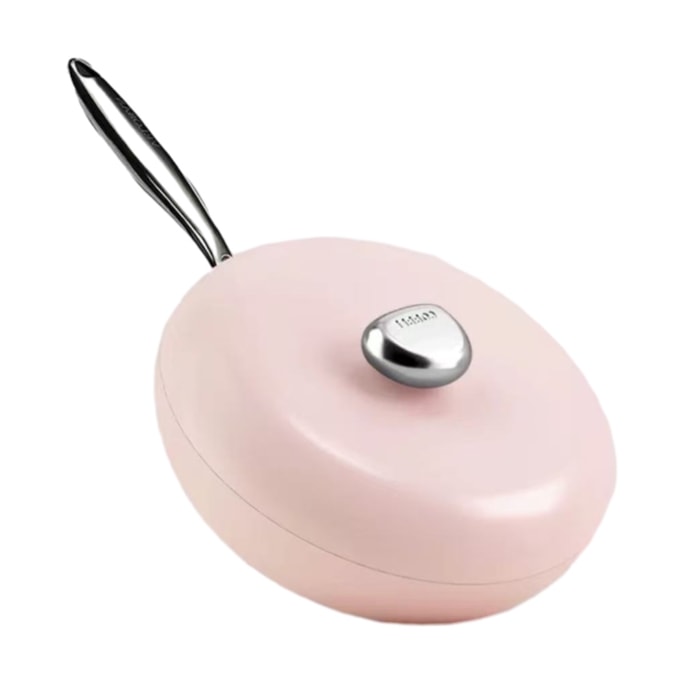 Household Frying Pan Medical Stone Non-stick 32cm Pink