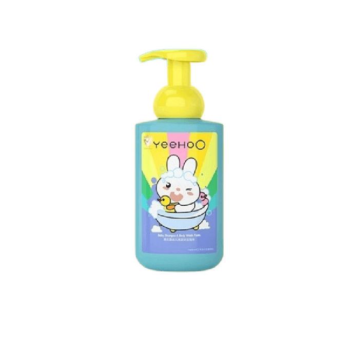 Body Wash and Shampoo 2-in-1 for Newborns children and babies Foaming Type 450ml(Camellia seeds)