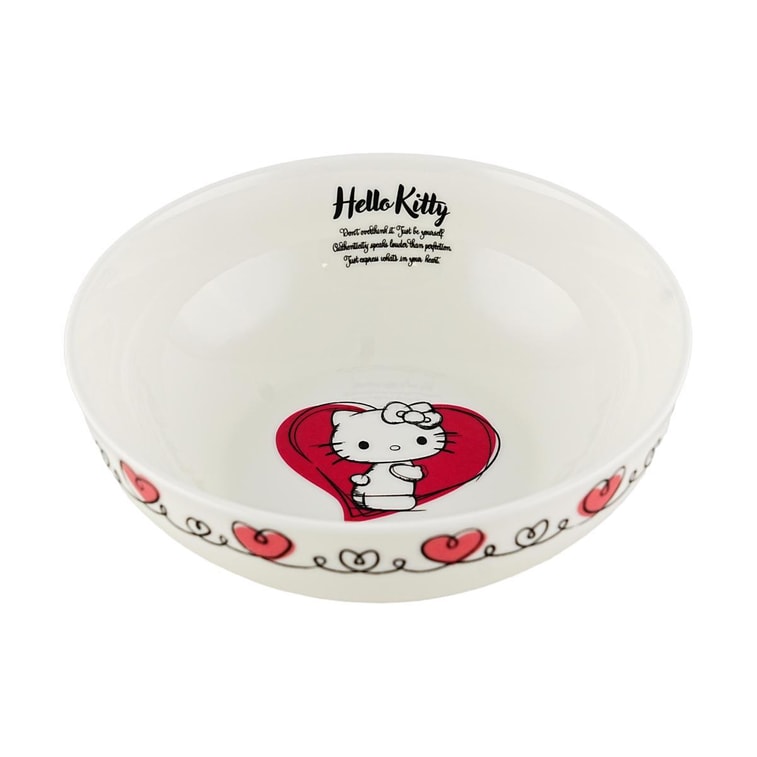 스케이터 헬로 키티 손으로 그린 ​​스타일 과일 접시 세라믹 식기, 5.1인치 3