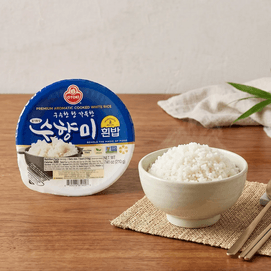Premium Aromatic Cooked White Rice Suhyangmi - Microwaveable Instant Rice Bowl, 7.41 oz【Gluten-Free】 【Non-GMO】【 Vegan】