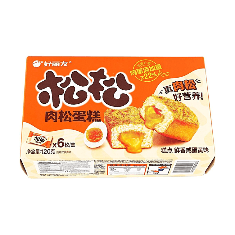 Chicken Floss Cake Savory Salted Egg Yolk Flavor 6pcs 4.23 oz 3