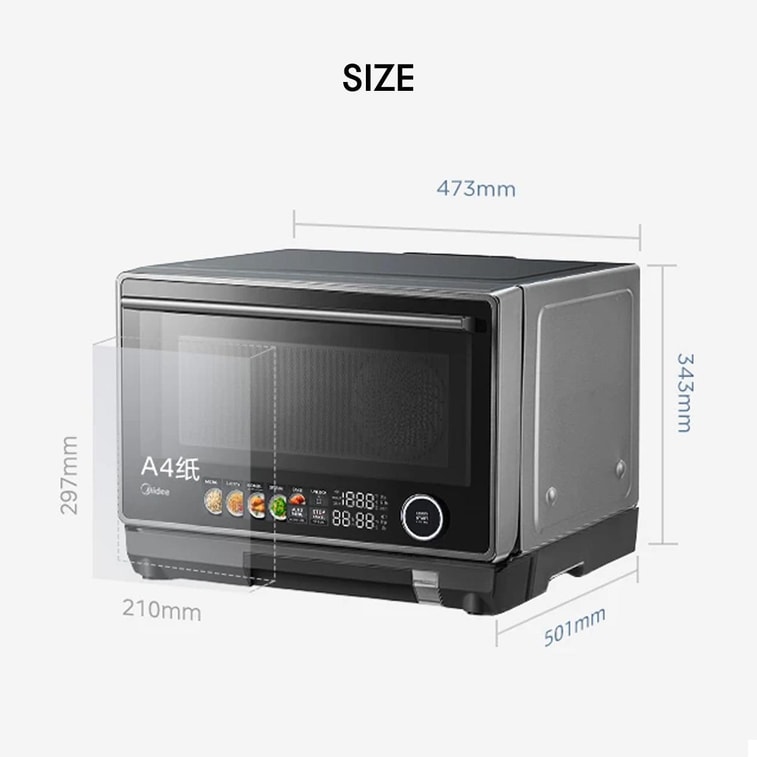 Midea美的微蒸烤炸一体机 微波炉烤箱四合一 专业蒸烤空气炸锅 23L 6