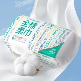 PURCOTTON全棉時代 純棉棉柔巾 經典平紋洗臉巾 一次性乾濕兩用擦臉巾 200mm*200mm L碼 100抽【超值6包裝】