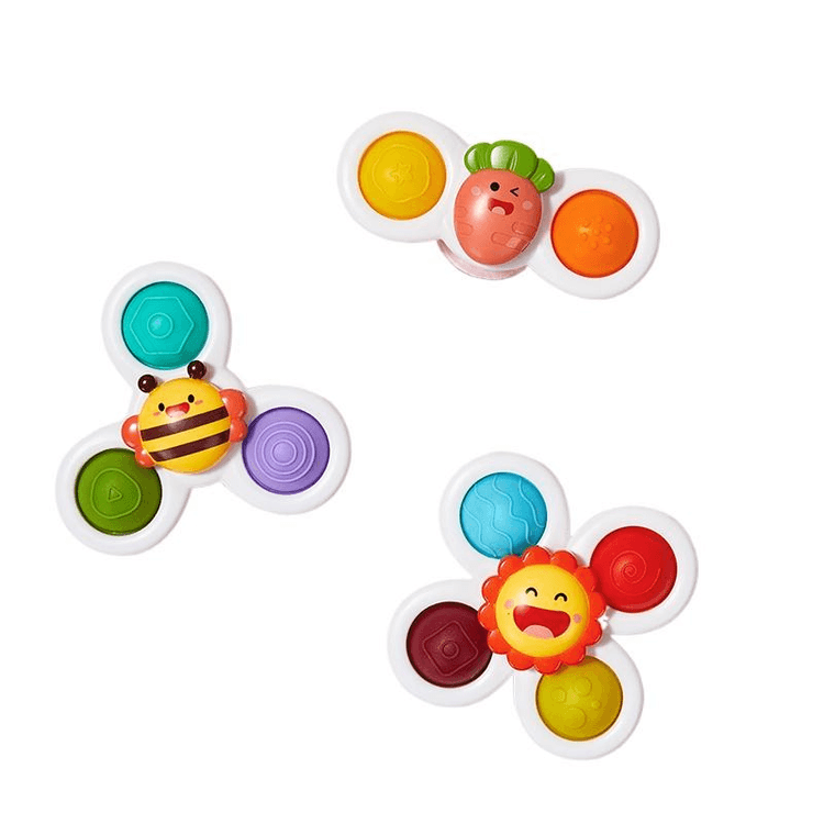 Three Pieces Of Suction Cup Spinning Fun Toys From Ross Park, In Size